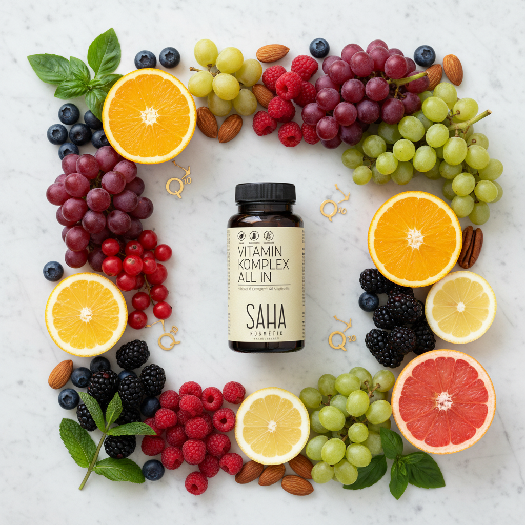 SAHA Vitamin Komplex ALL IN Flat Lay